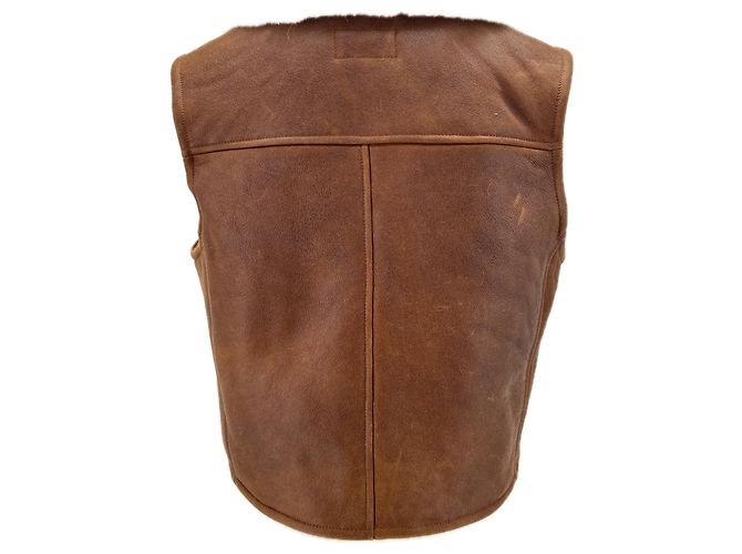 Polo Ralph Lauren Chaleco sin mangas de piel de oveja Castaño - vista 2