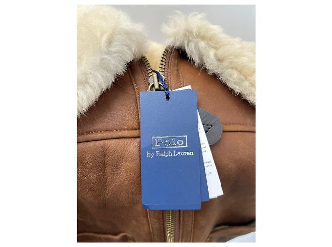 Polo Ralph Lauren Chaleco sin mangas de piel de oveja Castaño - vista 5