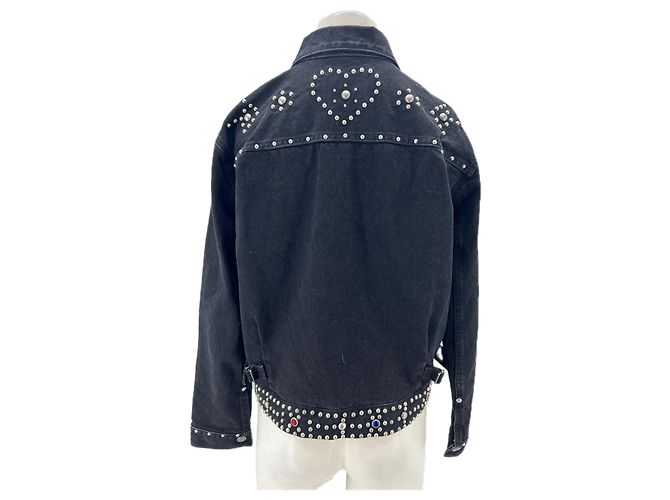 Polo Ralph Lauren Giacca in denim nera con borchie Nero - vista 2