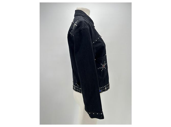 Polo Ralph Lauren Giacca in denim nera con borchie Nero - vista 3