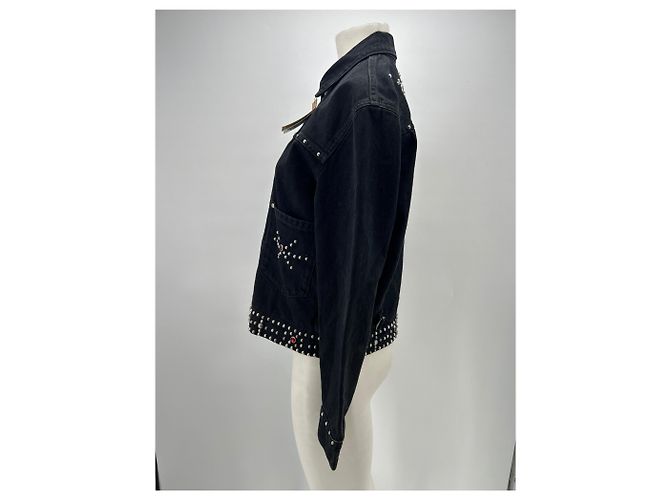 Polo Ralph Lauren Giacca in denim nera con borchie Nero - vista 4