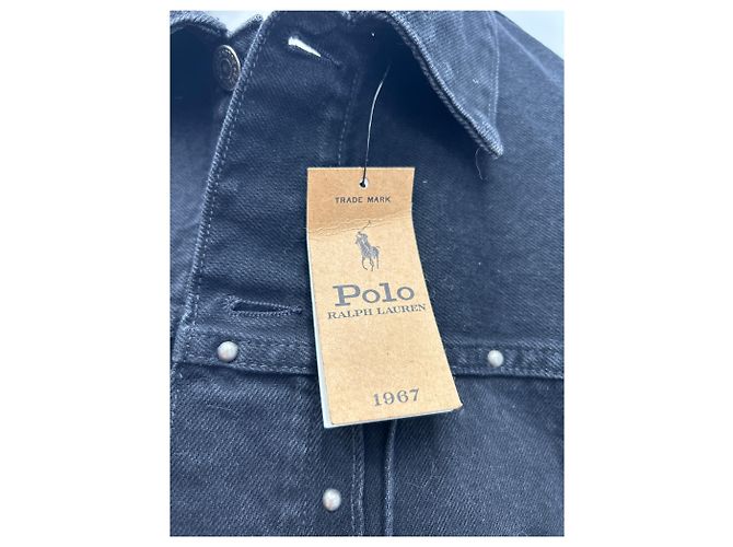Polo Ralph Lauren Giacca in denim nera con borchie Nero - vista 5