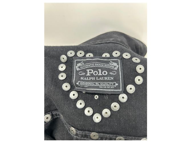 Polo Ralph Lauren Giacca in denim nera con borchie Nero - vista 6