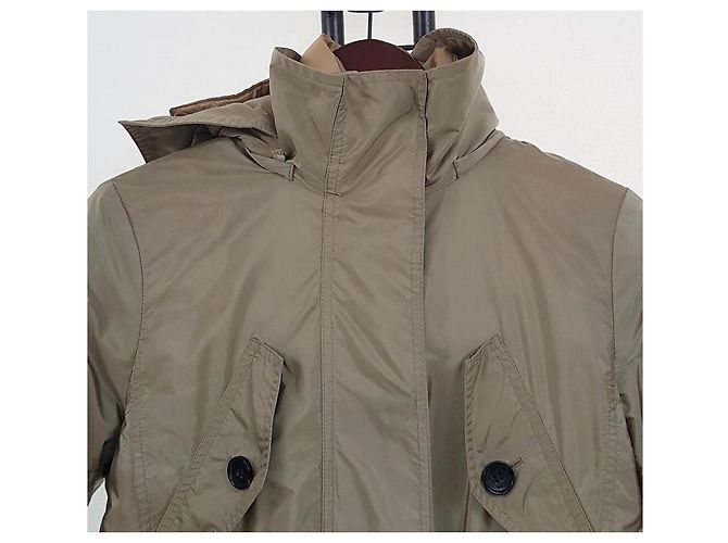 Burberry Damen-Padding-Jacke mit Brit Waschbär-Fellbesatz Braun - Ansicht 2