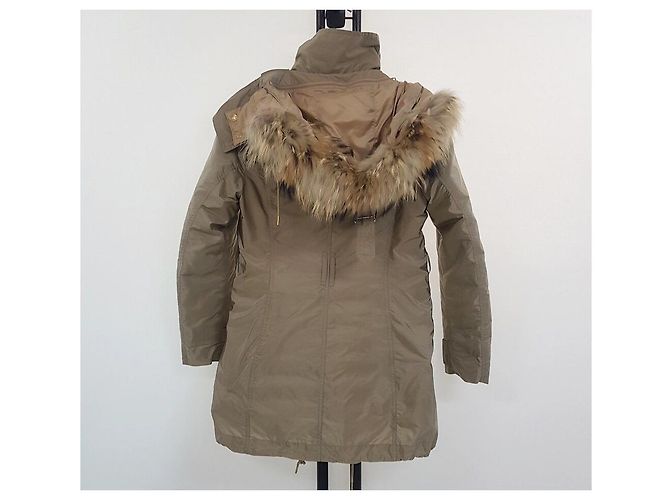 Burberry Damen-Padding-Jacke mit Brit Waschbär-Fellbesatz Braun - Ansicht 4