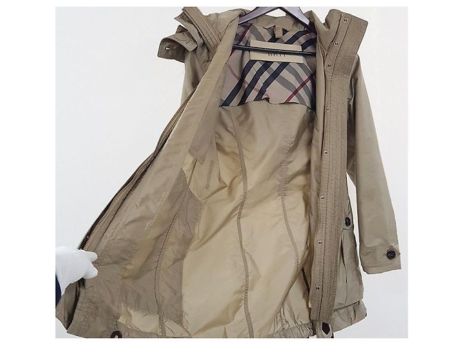 Burberry Damen-Padding-Jacke mit Brit Waschbär-Fellbesatz Braun - Ansicht 7
