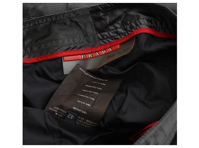 Prada Pantalones cargo de satén gris caqui Castaño - vista 3