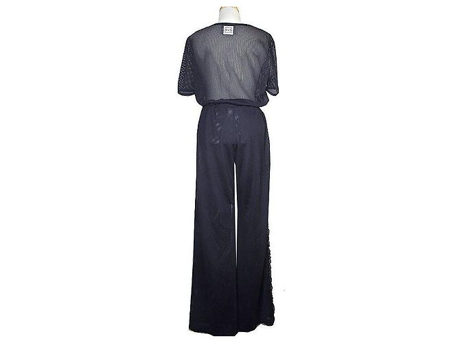 Chanel Set di Pantaloni e Top in Rete Nera Nero - vista 2