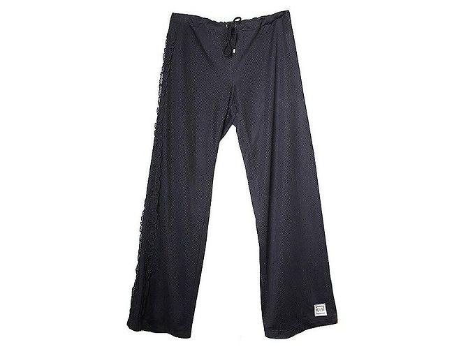 Chanel Set di Pantaloni e Top in Rete Nera Nero - vista 4