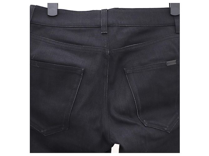 Saint Laurent Calça jeans preta slim fit masculina Preto - vista 5