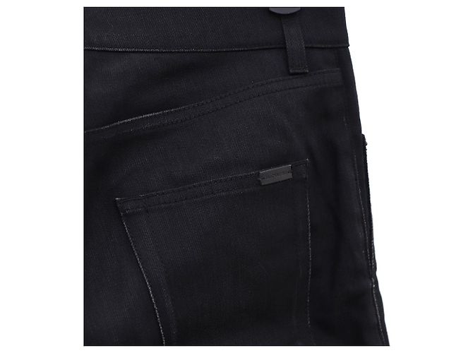 Saint Laurent Calça jeans preta slim fit masculina Preto - vista 6