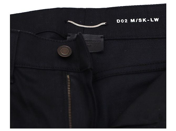 Saint Laurent Calça jeans preta slim fit masculina Preto - vista 7