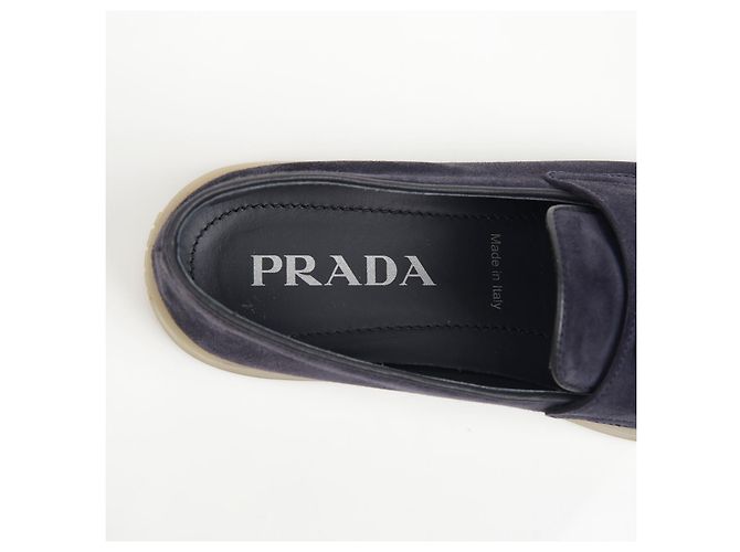 Prada Triangular Logo Loafer Size Blue - view 11