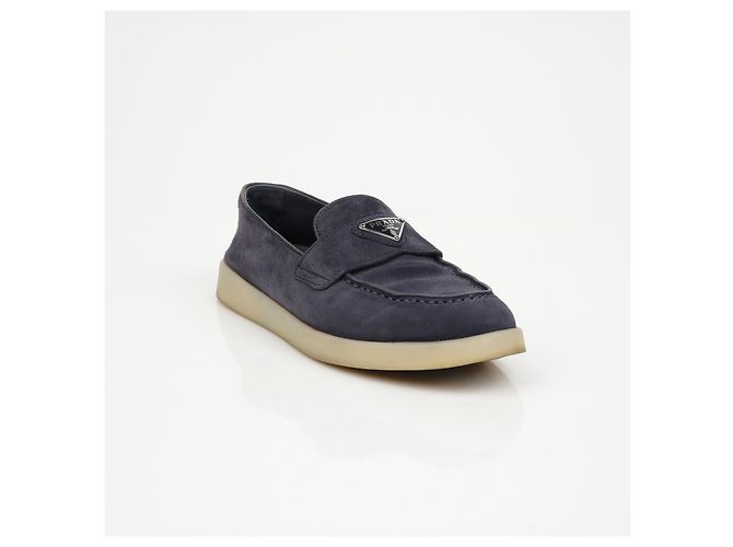 Prada Triangular Logo Loafer Size Blue - view 2