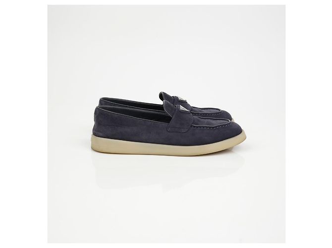 Prada Triangular Logo Loafer Size Blue - view 3
