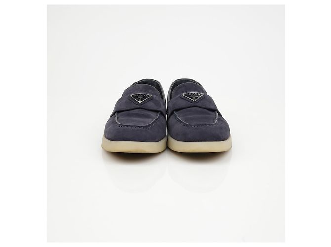 Prada Triangular Logo Loafer Size Blue - view 4