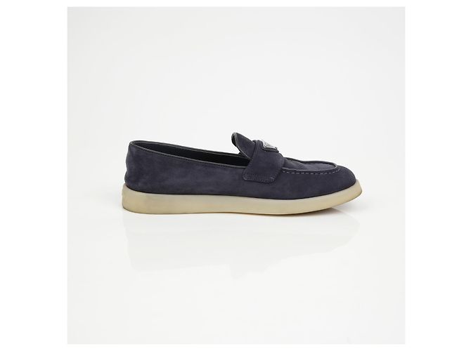 Prada Triangular Logo Loafer Size Blue - view 7