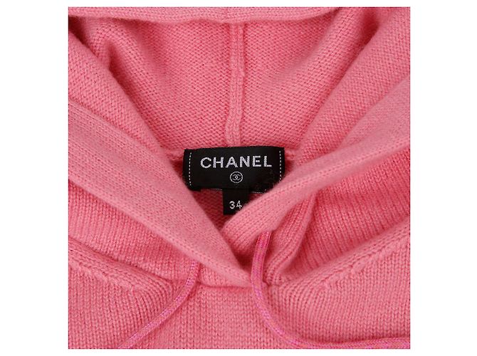 Chanel Tamaño CC Botón Corto Sudadera con Capucha Rosa - vista 5