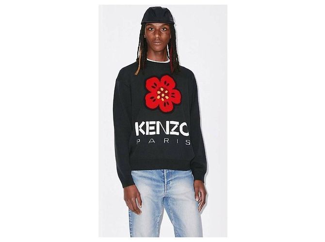 Kenzo Flower Knit Sweater Black - view 4