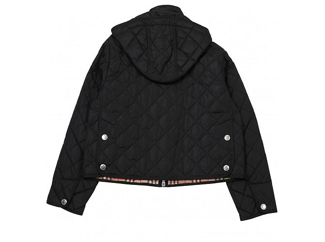 Burberry Giacca cropped in nylon con trapuntatura a diamante Nero - vista 5
