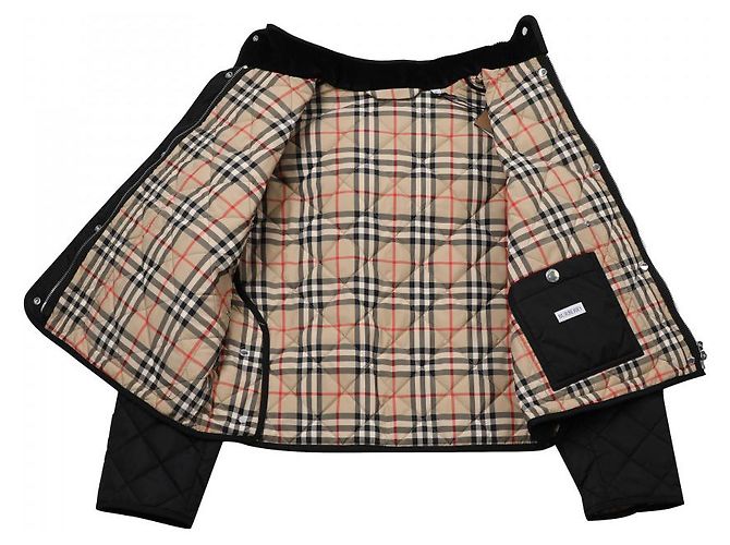 Burberry Giacca cropped in nylon con trapuntatura a diamante Nero - vista 6
