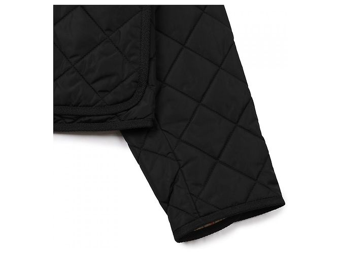 Burberry Giacca cropped in nylon con trapuntatura a diamante Nero - vista 9