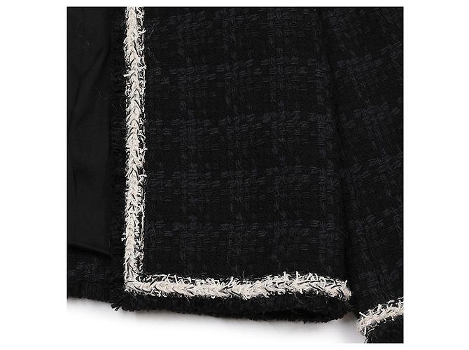 Saint Laurent Woll-Crop-Tweed-Jacke Schwarz - Ansicht 7