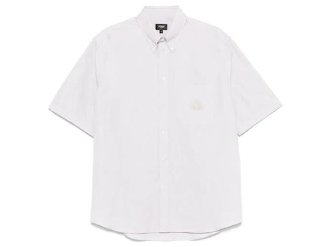 Fendi Camicia Oxford Marrone - vista 4