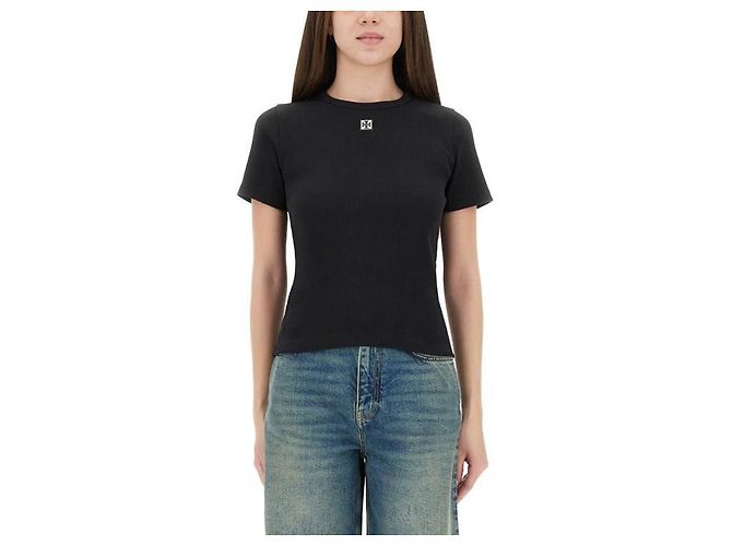 Tory Burch Camiseta de logo de algodón con canalé - vista 4