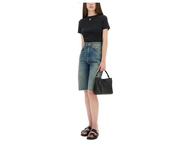 Tory Burch Camiseta de logo de algodón con canalé - vista 5