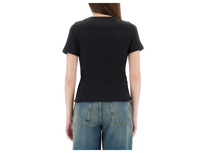 Tory Burch Camiseta de logo de algodón con canalé - vista 8