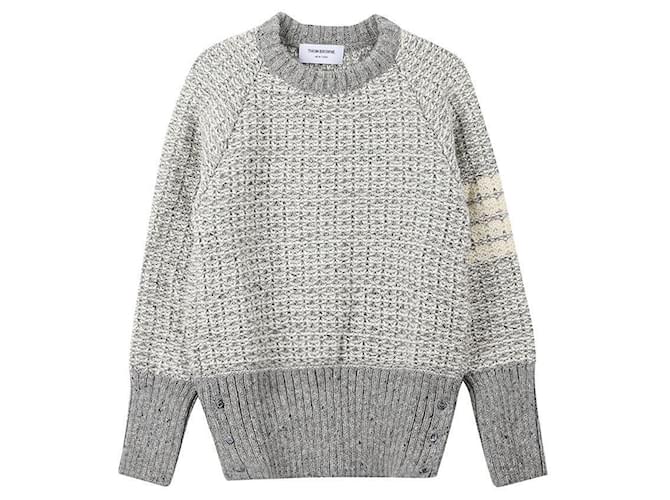 Thom Browne Pullover mit Rundhalsausschnitt und genähten Ärmeln Braun - Ansicht 3
