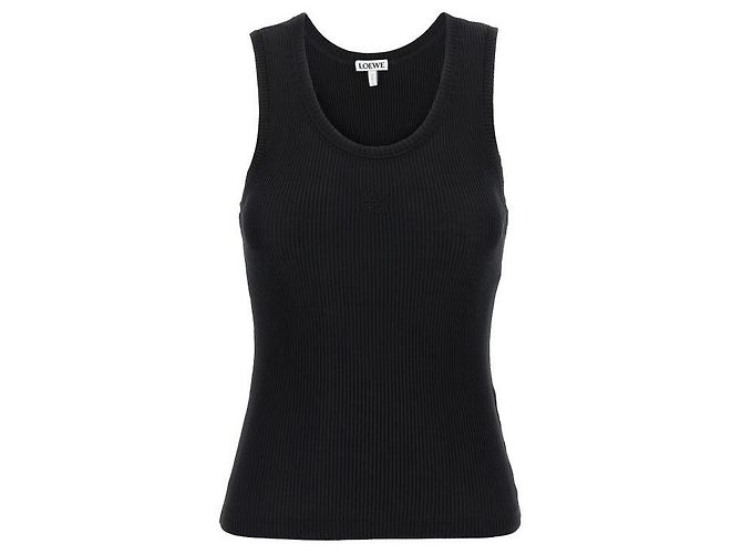 Loewe Anagram Tanktop aus Seide Anagram Schwarz - Ansicht 4