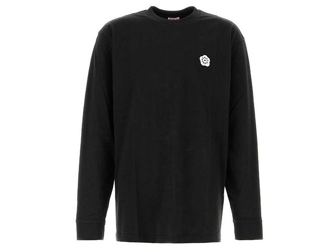 Kenzo Langarm-T-Shirt mit Blumenmuster Schwarz - Ansicht 4
