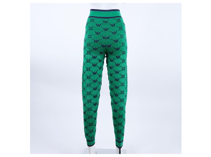 Pantalones de punto con banda Gucci Adidas Verde - vista 3