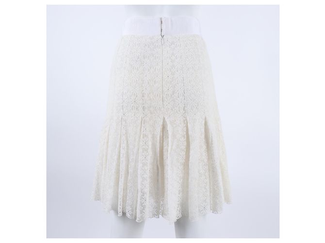 Falda de Encaje Transparente Chanel Blanco - vista 3