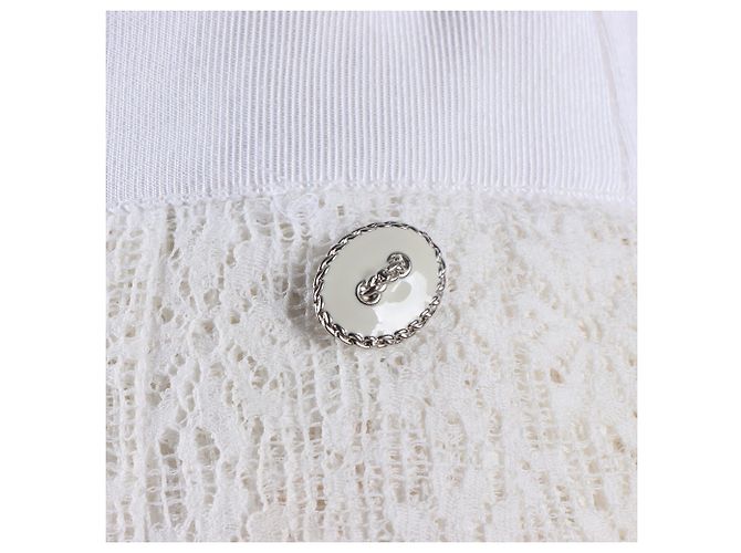 Falda de Encaje Transparente Chanel Blanco - vista 4