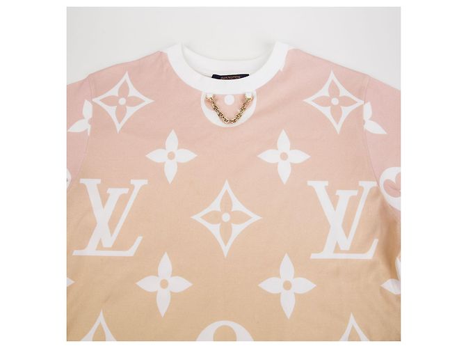 Louis Vuitton Kurzarm-T-Shirt mit Logo-Kettenverzierung Größe Mehrfarben - Ansicht 3