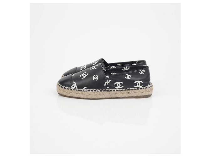 Espadrillas Chanel CC Logo in pelle nera Nero - vista 5