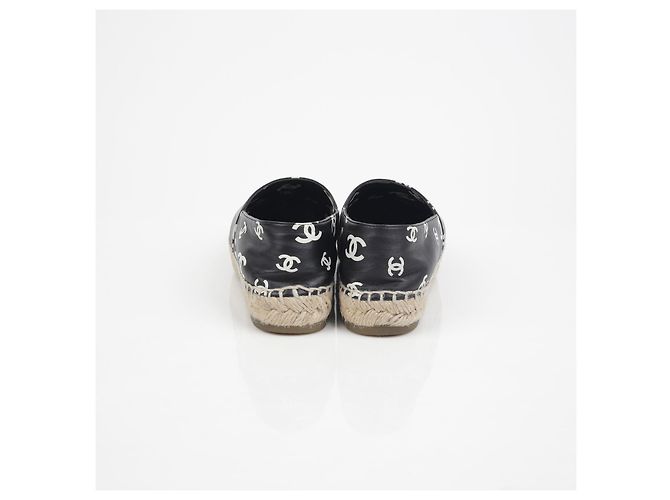 Espadrillas Chanel CC Logo in pelle nera Nero - vista 6