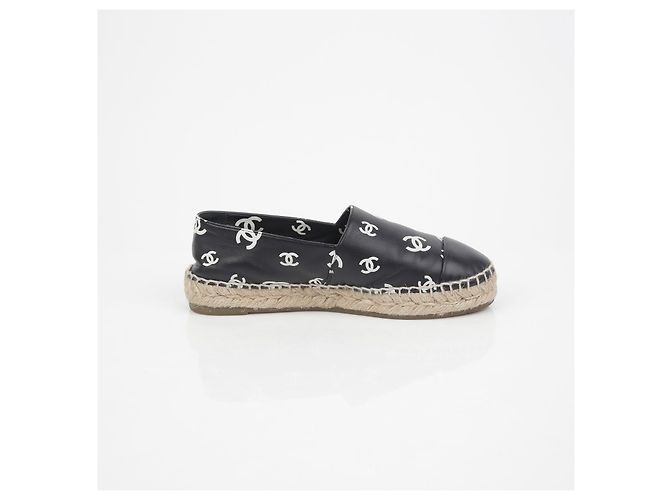 Espadrillas Chanel CC Logo in pelle nera Nero - vista 7