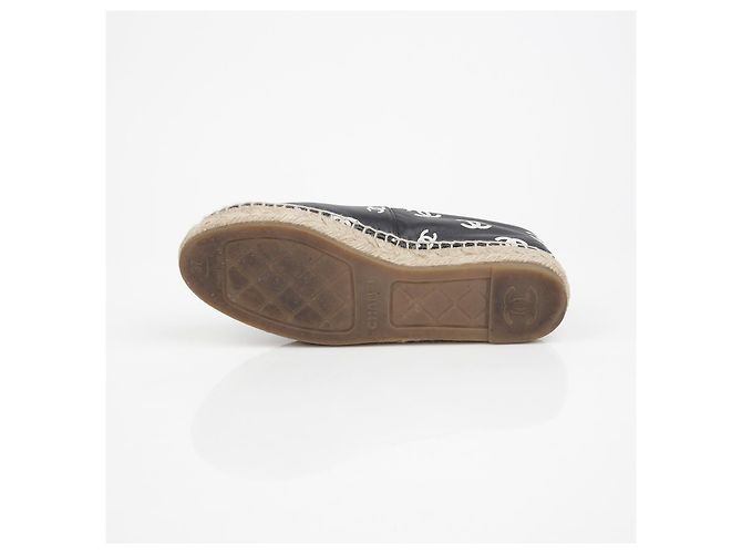 Espadrillas Chanel CC Logo in pelle nera Nero - vista 9