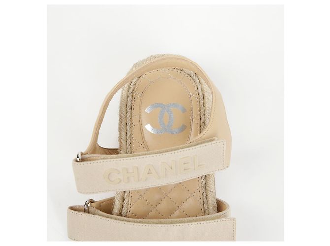 Chanel Velcro-Seil-Sandalen Größe Braun - Ansicht 12