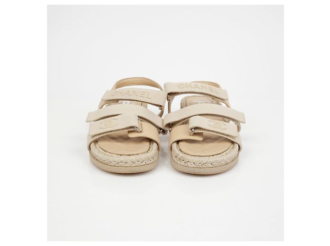Chanel Velcro-Seil-Sandalen Größe Braun - Ansicht 4
