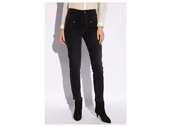Isabel Marant Slim Denim Hose Schwarz - Ansicht 5