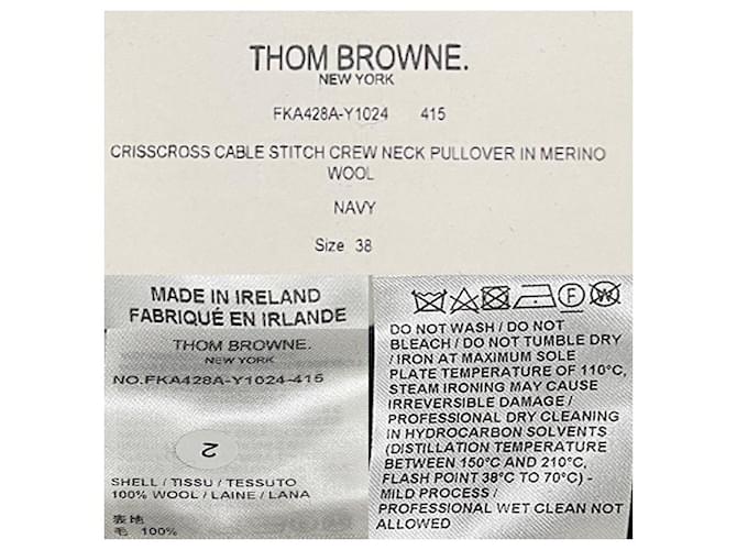 Thom Browne Kreuzkabel-Wollstrick navy Blau - Ansicht 23