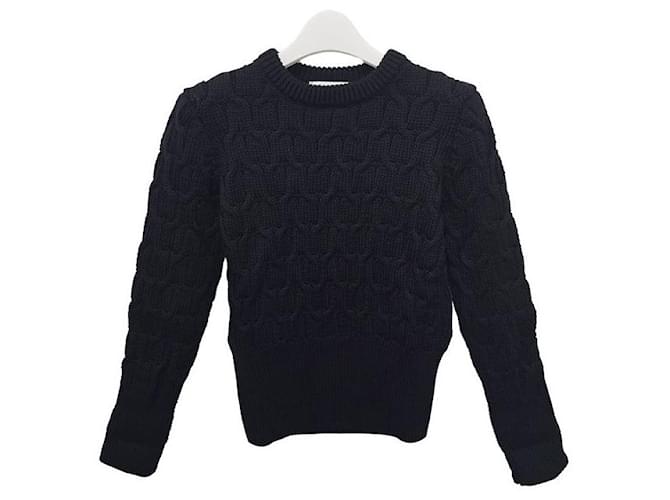 Thom Browne Kreuzkabel-Wollstrick navy Blau - Ansicht 3
