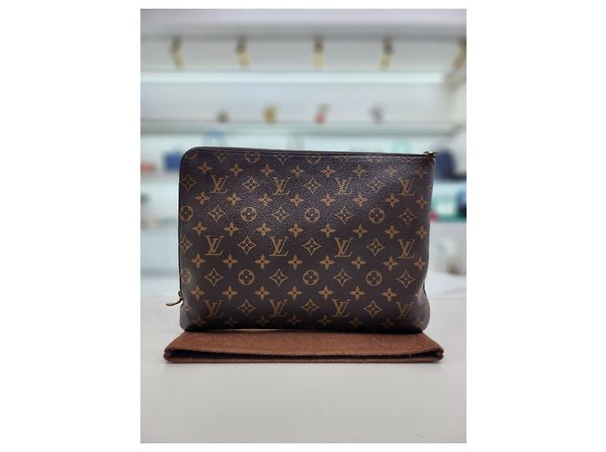 Louis Vuitton Clutch in tela monogramma Marrone - vista 10