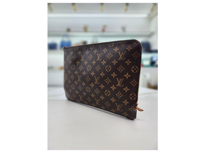 Louis Vuitton Clutch in tela monogramma Marrone - vista 12