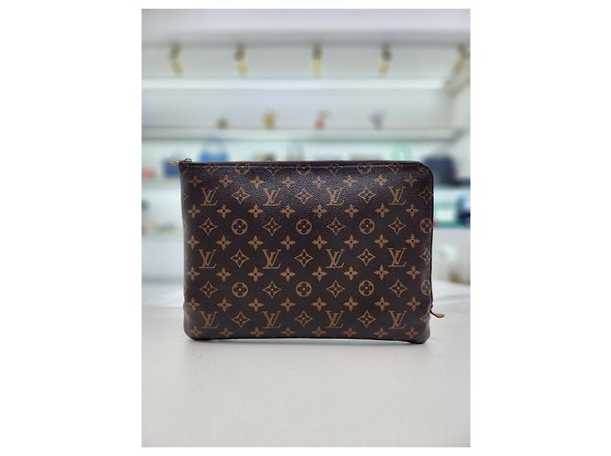 Louis Vuitton Clutch in tela monogramma Marrone - vista 14